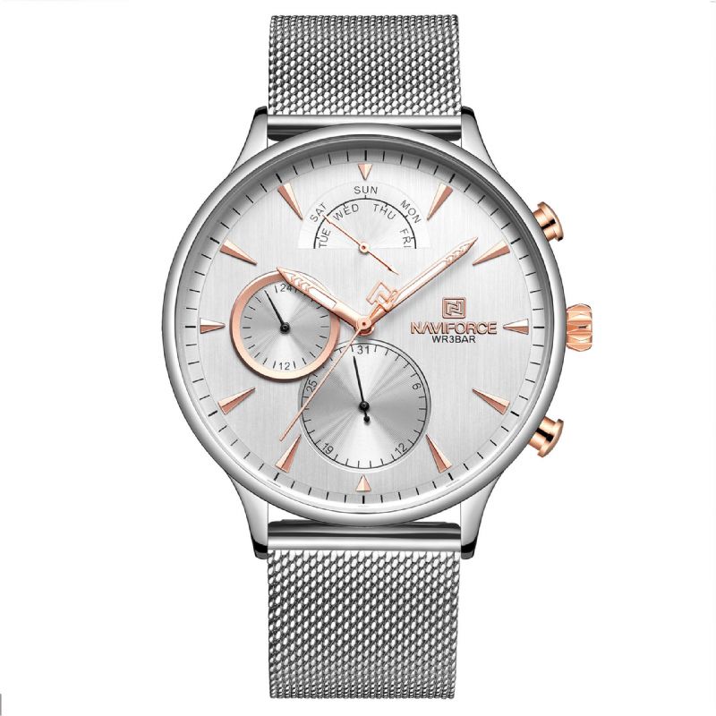 3010 Reloj De Pulsera Ultra Fino De Estilo Casual Para Hombre Reloj De Cuarzo Con Banda De Acero Inoxidable