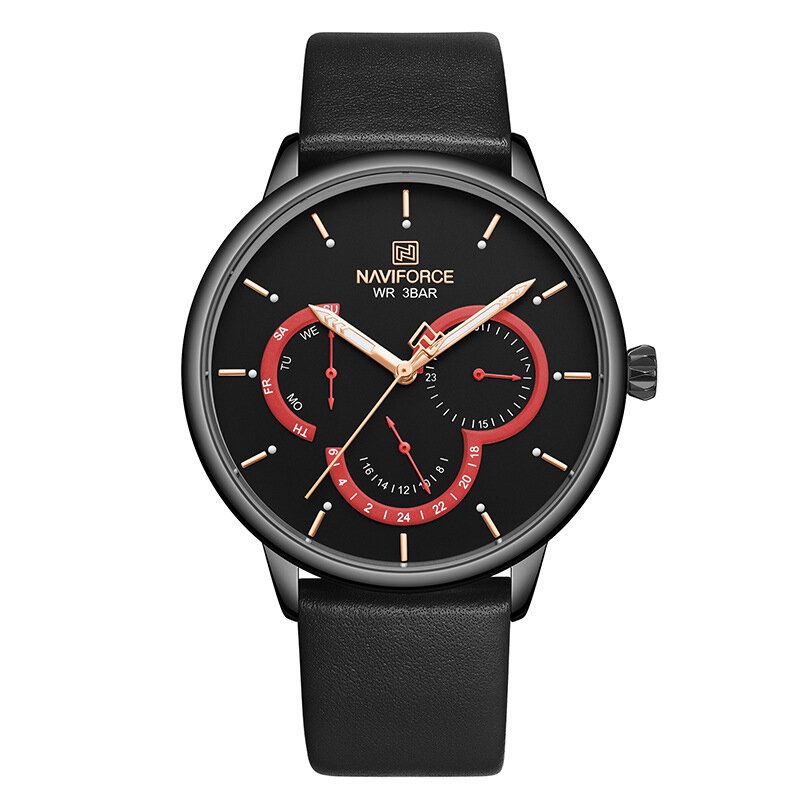 3011 Calendario Ultrafino Estilo Casual Reloj De Pulsera Para Hombre Reloj De Cuarzo Con Banda De Cuero