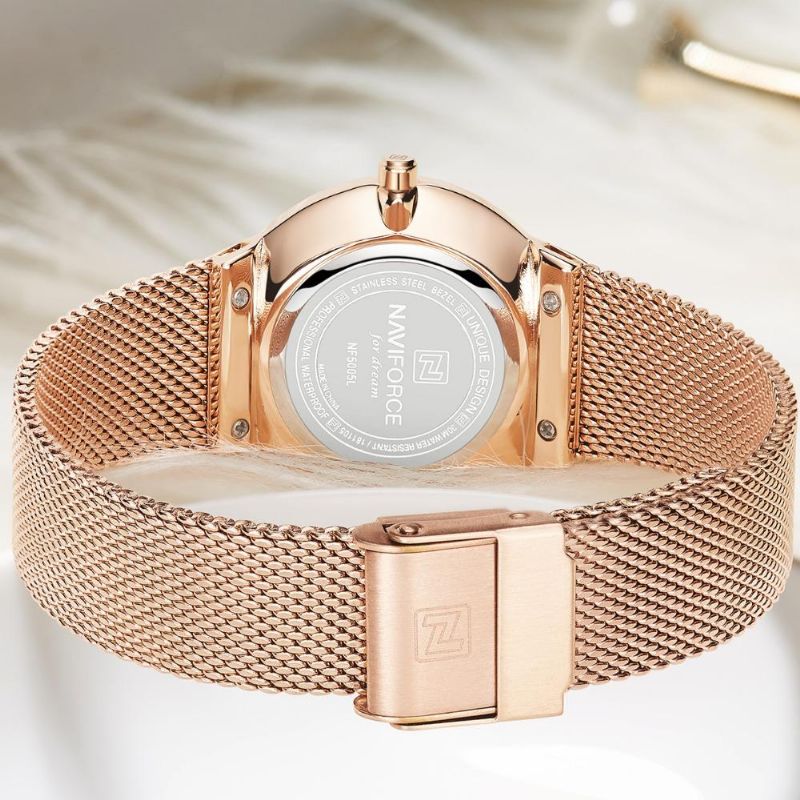 5005 Reloj De Pulsera De Cristal De Estilo Casual Para Mujer Reloj De Cuarzo Con Banda De Acero Inoxidable Resistente Al Agua