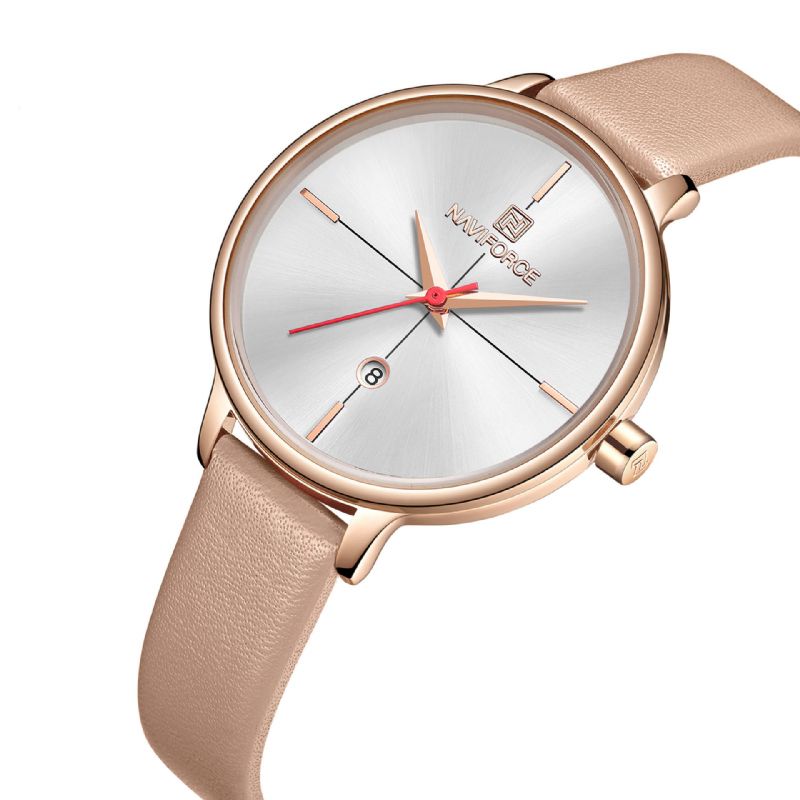 5006 Caja De Oro Rosa Diseño Elegante Reloj De Pulsera Para Mujer Reloj De Cuarzo Con Visualización De Fecha