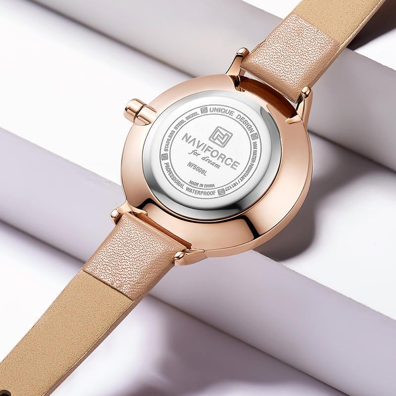 5006 Caja De Oro Rosa Diseño Elegante Reloj De Pulsera Para Mujer Reloj De Cuarzo Con Visualización De Fecha