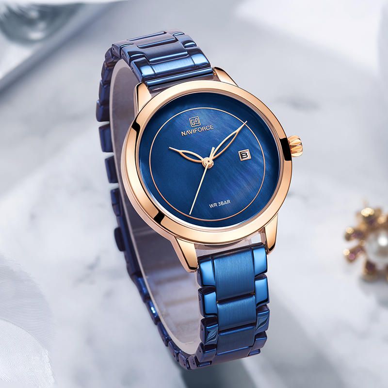 5008 Reloj De Pulsera De Mujer De Diseño Elegante Reloj De Cuarzo Con Pantalla De Fecha Impermeable