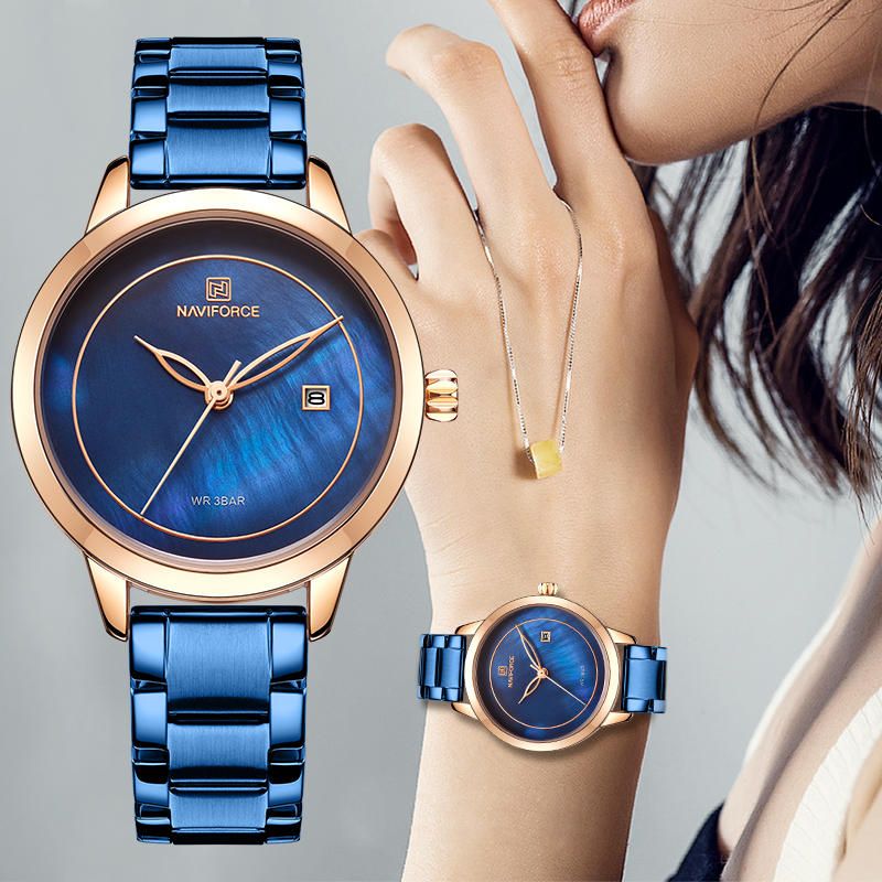 5008 Reloj De Pulsera De Mujer De Diseño Elegante Reloj De Cuarzo Con Pantalla De Fecha Impermeable