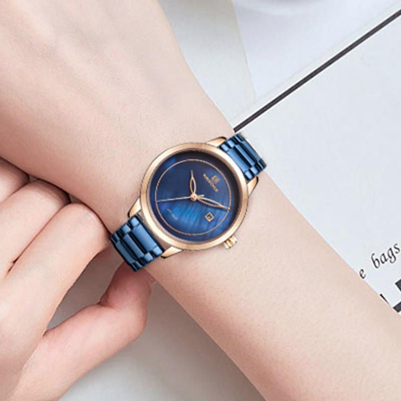 5008 Reloj De Pulsera De Mujer De Diseño Elegante Reloj De Cuarzo Con Pantalla De Fecha Impermeable