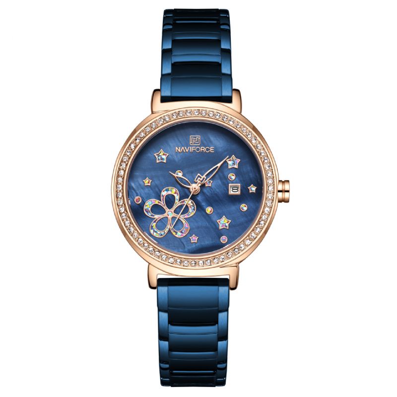 5016 Pantalla De Fecha Reloj De Pulsera De Acero Completo Para Mujer Reloj De Cuarzo De Diseño Clásico De Cristal