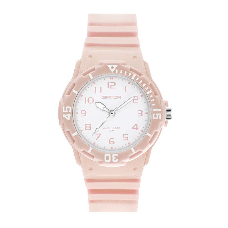 6011 Reloj De Cuarzo Ultraligero Con Correa De Silicona De Color Fresco Para Mujer