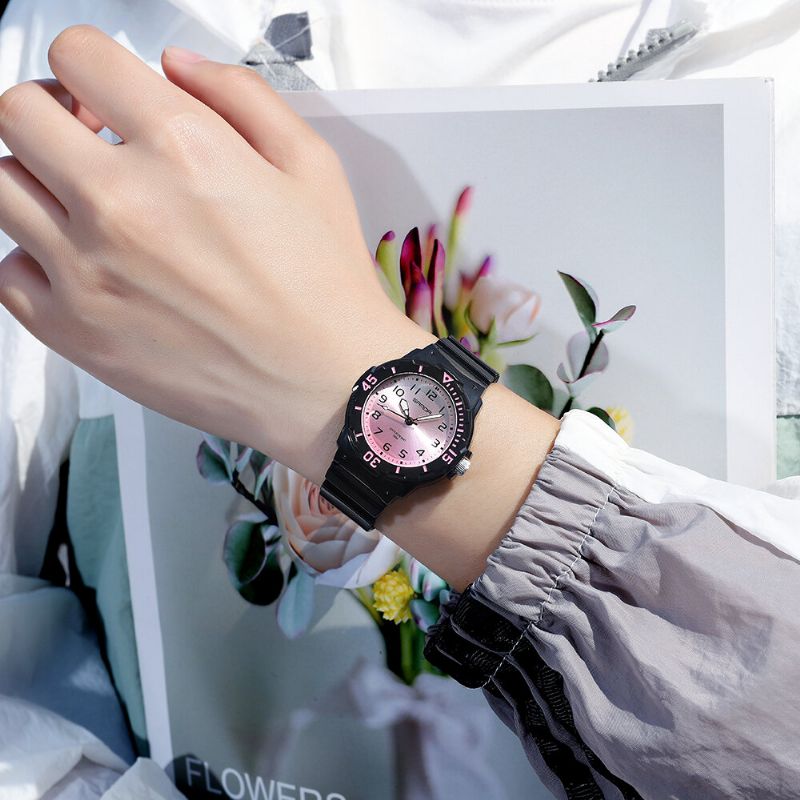 6011 Reloj De Cuarzo Ultraligero Con Correa De Silicona De Color Fresco Para Mujer