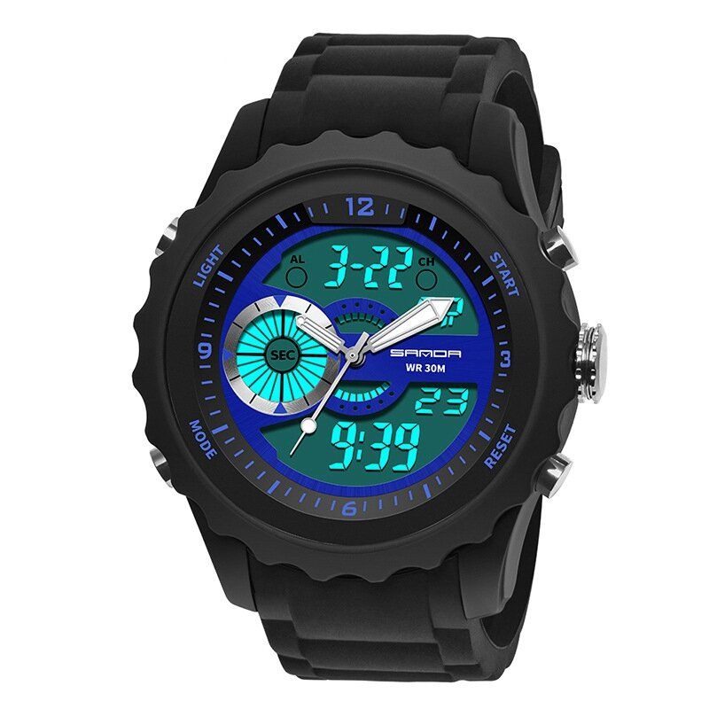 769 Reloj Deportivo Para Hombre Fecha Luminosa Pantalla De Semana Reloj Digital Impermeable Para Exteriores Con Hora Dual