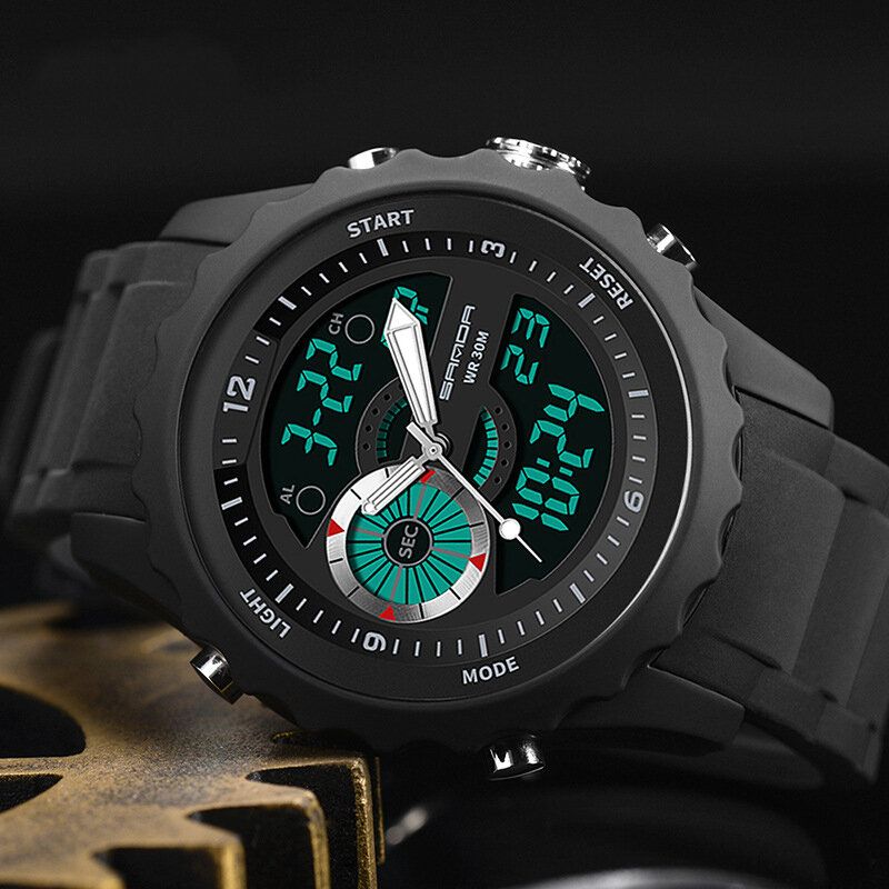 769 Reloj Deportivo Para Hombre Fecha Luminosa Pantalla De Semana Reloj Digital Impermeable Para Exteriores Con Hora Dual