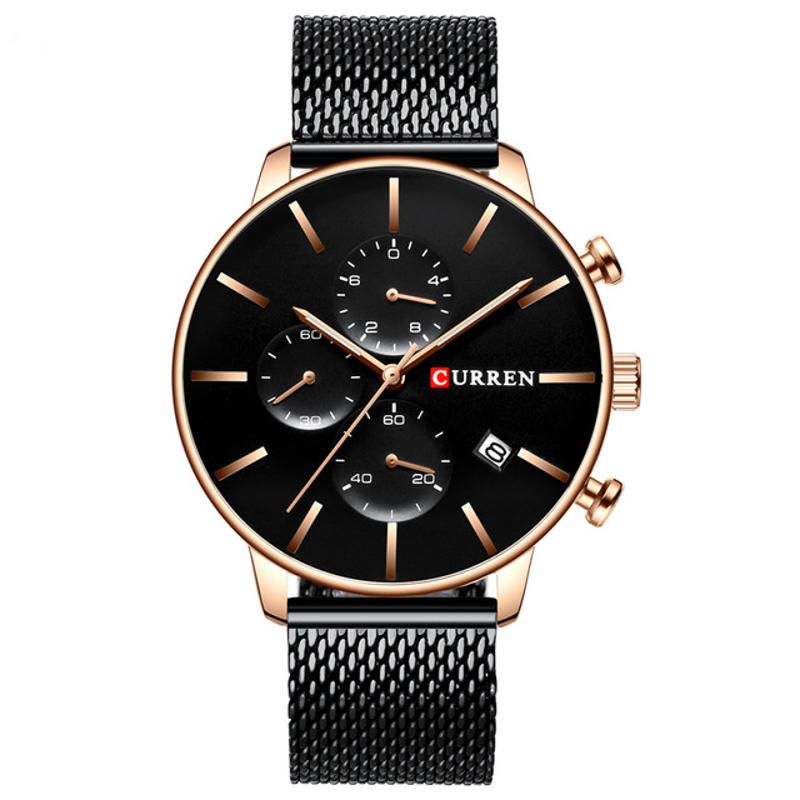 8339 Reloj De Moda Para Hombres De Negocios Reloj De Cuarzo Con Esfera Grande Impermeable De Lujo Ligero