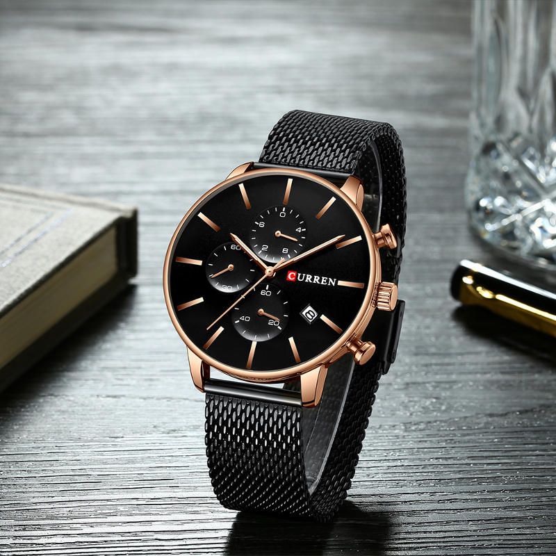 8339 Reloj De Moda Para Hombres De Negocios Reloj De Cuarzo Con Esfera Grande Impermeable De Lujo Ligero