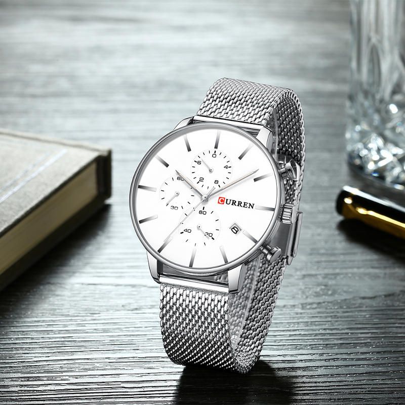 8339 Reloj De Moda Para Hombres De Negocios Reloj De Cuarzo Con Esfera Grande Impermeable De Lujo Ligero