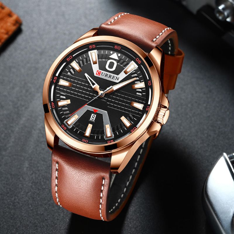 8379 Reloj De Pulsera De Estilo Casual Para Hombre Calendario Pantalla Luminosa Relojes De Cuarzo