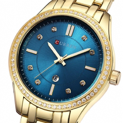 9010 Cristal Resistente Al Agua Diseño Elegante Reloj De Pulsera Para Mujer Reloj De Cuarzo Con Visualización De Fecha