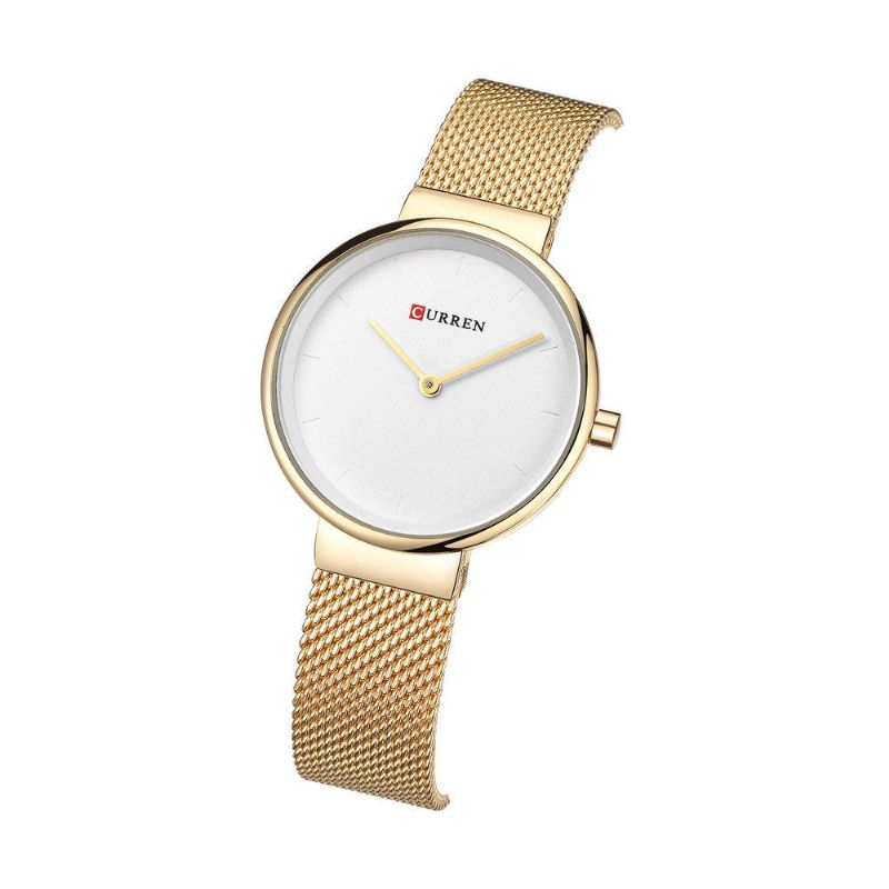 9016 Reloj De Cuarzo Para Mujer Estilo Casual Dial Simple Correa De Aleación De Lujo Reloj De Pulsera Para Mujer