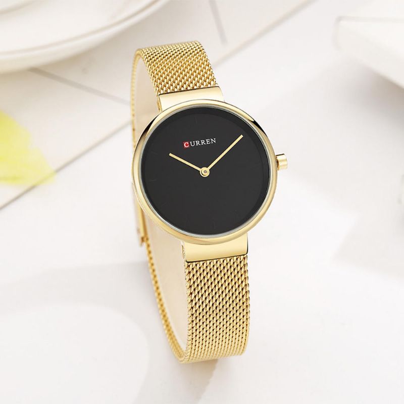 9016 Reloj De Cuarzo Para Mujer Estilo Casual Dial Simple Correa De Aleación De Lujo Reloj De Pulsera Para Mujer