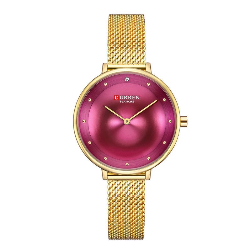 9029 Reloj De Pulsera De Mujer De Estilo Casual Relojes De Cuarzo De Acero Inoxidable De Malla