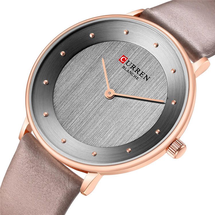 9033 Estuche De Esfera Ultrafina Reloj De Cuarzo De Estilo Casual Reloj De Mujer De Negocios Con Banda De Cuero