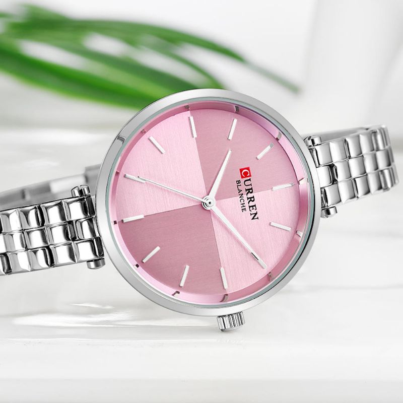 9043 Reloj De Pulsera Para Mujer De Estilo Simple Relojes De Cuarzo Con Banda De Acero Inoxidable