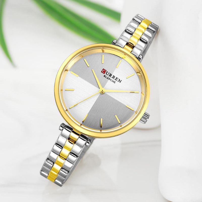 9043 Reloj De Pulsera Para Mujer De Estilo Simple Relojes De Cuarzo Con Banda De Acero Inoxidable