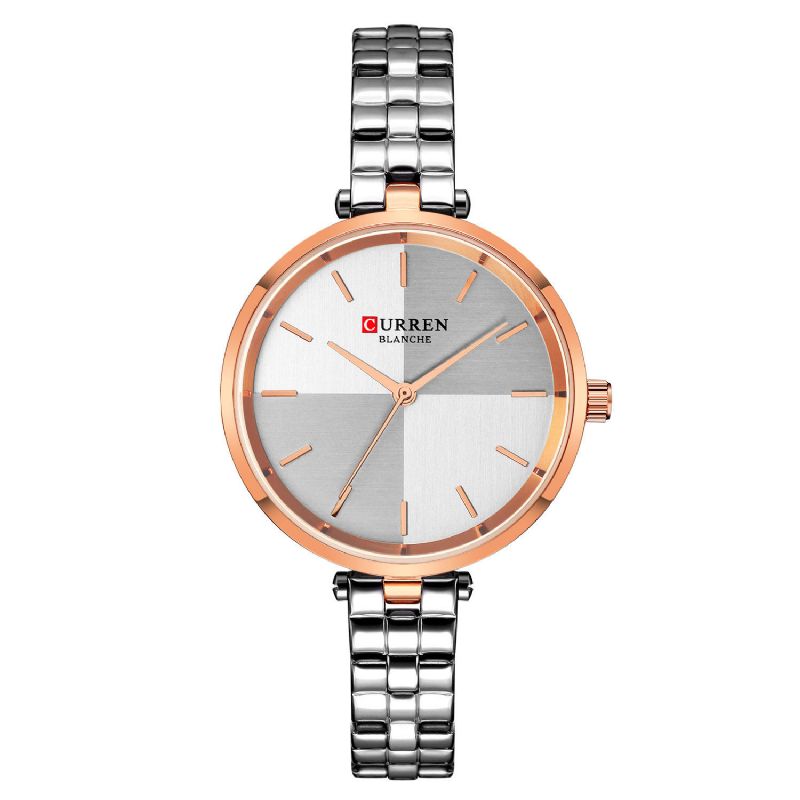 9043 Reloj De Pulsera Para Mujer De Estilo Simple Relojes De Cuarzo Con Banda De Acero Inoxidable