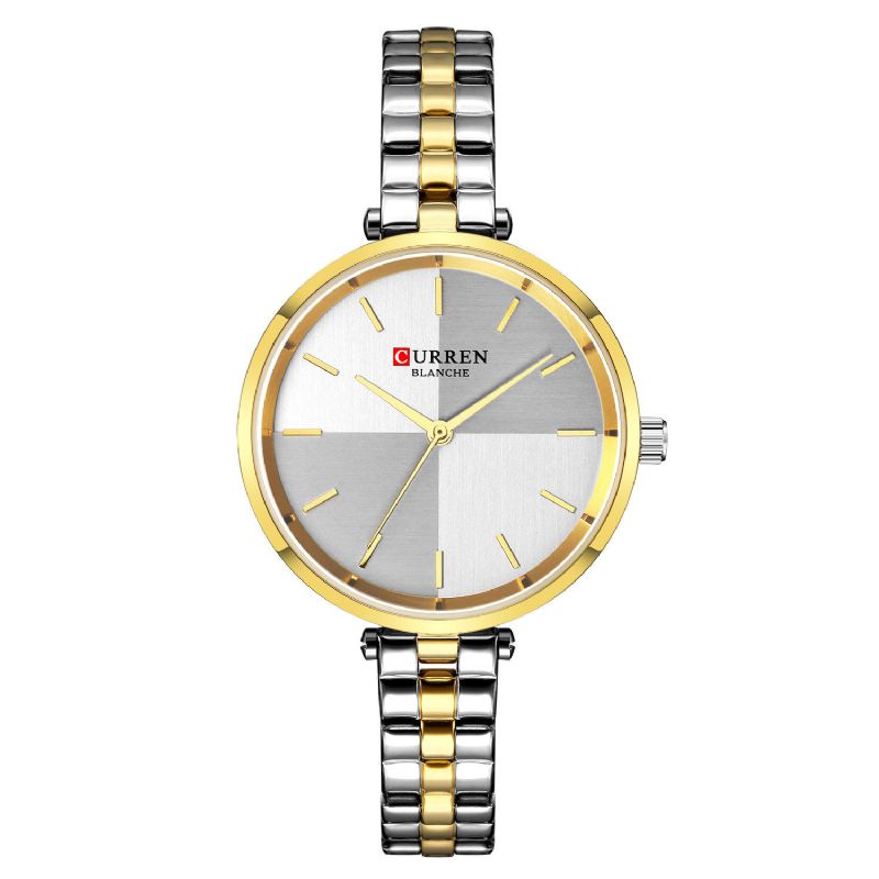 9043 Reloj De Pulsera Para Mujer De Estilo Simple Relojes De Cuarzo Con Banda De Acero Inoxidable