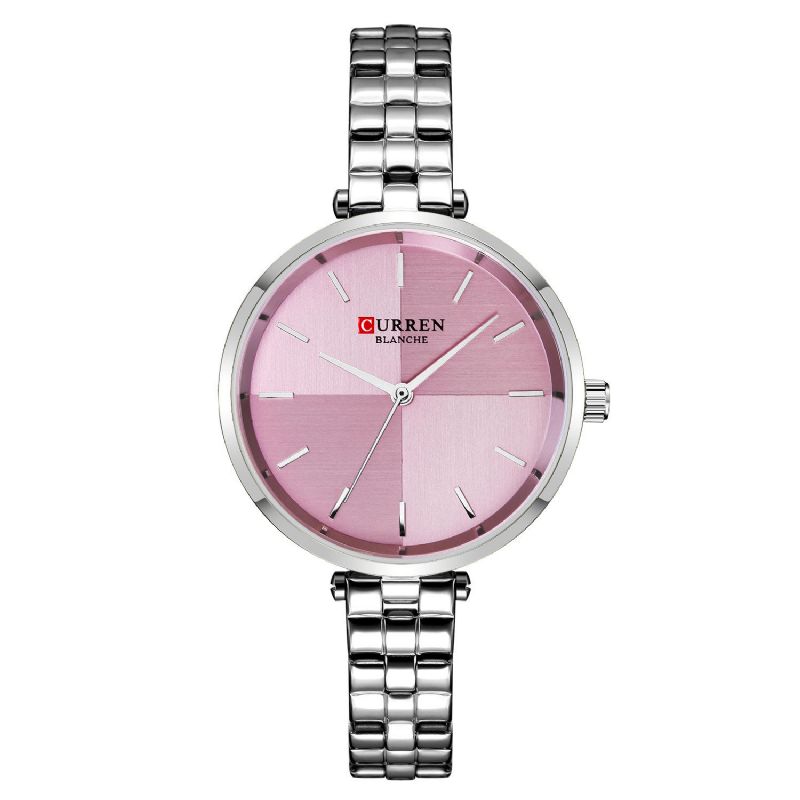 9043 Reloj De Pulsera Para Mujer De Estilo Simple Relojes De Cuarzo Con Banda De Acero Inoxidable