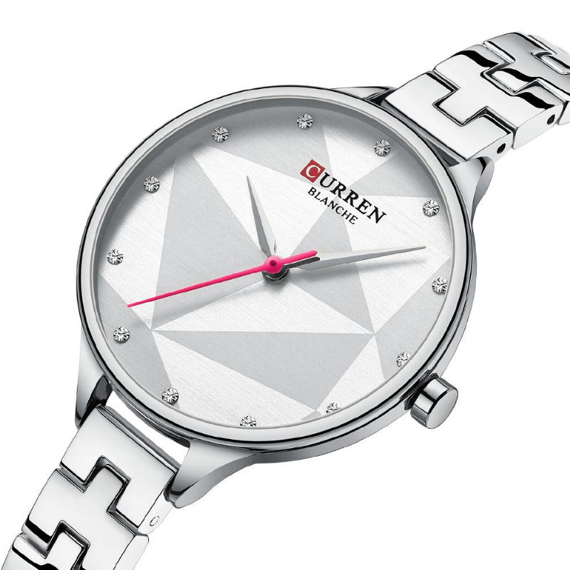 9047 Reloj De Pulsera De Mujer De Diseño Elegante Reloj De Cuarzo De Acero Completo Con Cristal