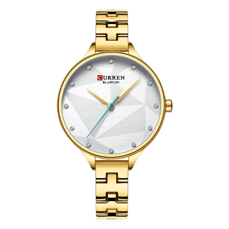 9047 Reloj De Pulsera De Mujer De Diseño Elegante Reloj De Cuarzo De Acero Completo Con Cristal