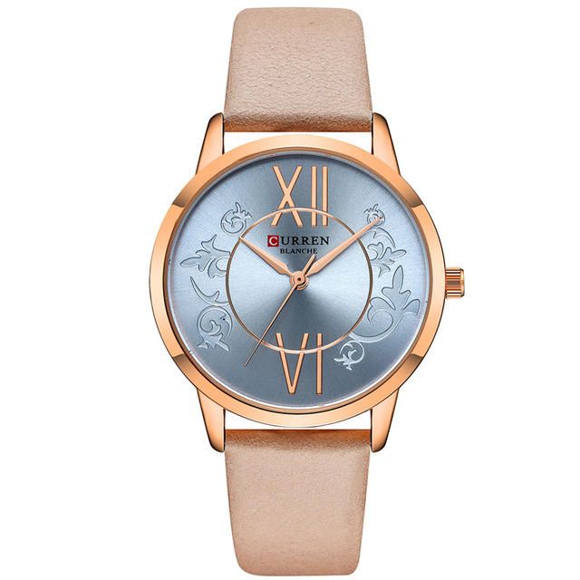 9049 Reloj De Pulsera Analógico De Estilo Casual Para Mujer Reloj De Cuarzo Con Banda De Cuero