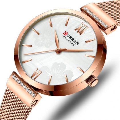 9067 Reloj De Pulsera Para Mujer De Diseño Simple Relojes De Cuarzo Con Banda De Acero Y Cristal