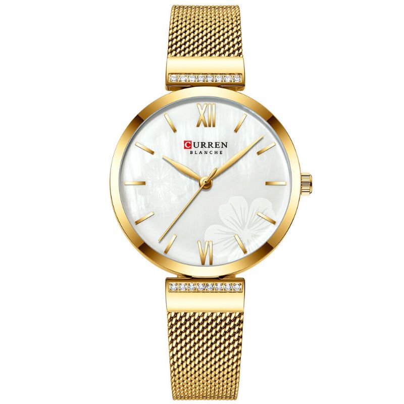 9067 Reloj De Pulsera Para Mujer De Diseño Simple Relojes De Cuarzo Con Banda De Acero Y Cristal