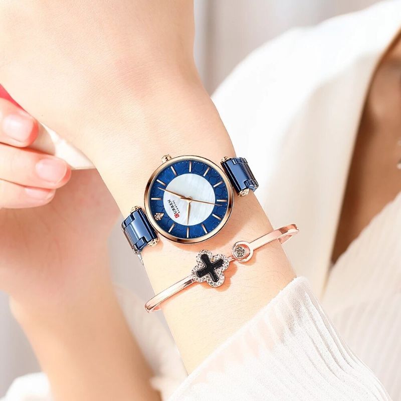 9072 Reloj De Pulsera Impermeable De Estilo Casual Para Mujer Relojes De Cuarzo Con Banda De Acero Inoxidable