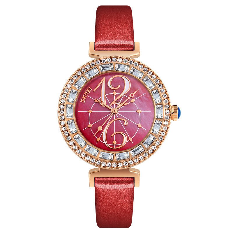 9158 Reloj De Pulsera Para Mujer Con Diamantes De Imitación Dial De Cáscara Reloj De Cuarzo De Diseño Elegante Resistente Al Agua