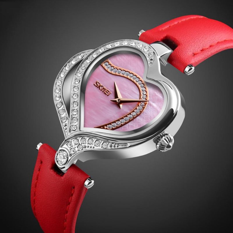 9161 Sweet Love Fashion Style Relojes Para Mujer Reloj De Cuarzo Con Correa De Cuero De Cristal