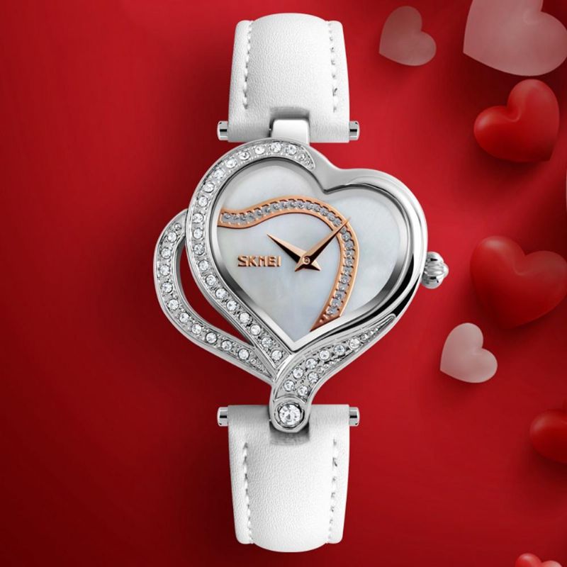 9161 Sweet Love Fashion Style Relojes Para Mujer Reloj De Cuarzo Con Correa De Cuero De Cristal