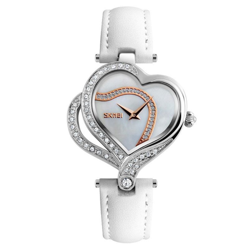 9161 Sweet Love Fashion Style Relojes Para Mujer Reloj De Cuarzo Con Correa De Cuero De Cristal