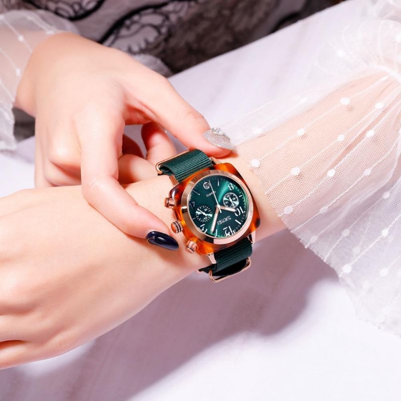 9186 Reloj De Pulsera De Cuarzo Resistente Al Agua Con Múltiples Esferas De Diseño Único Y Luminoso Para Mujer