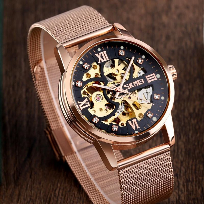 9199 Reloj Automático De Moda Para Hombre Reloj De Pantalla Luminoso A Prueba De Agua Reloj Mecánico Con Esfera Artística Hueca