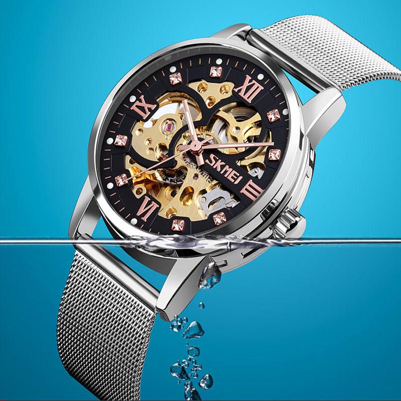 9199 Reloj Automático De Moda Para Hombre Reloj De Pantalla Luminoso A Prueba De Agua Reloj Mecánico Con Esfera Artística Hueca