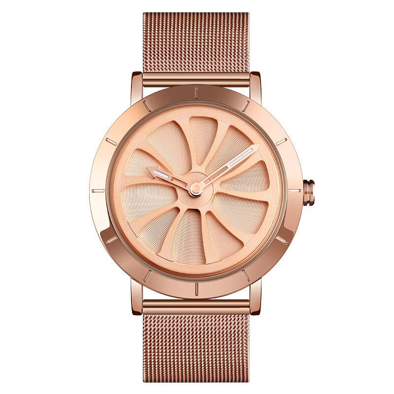 9204 Diseño Hueco Dial Creativo Impermeable Correa De Acero Inoxidable Moda Casual Hombres Reloj De Cuarzo