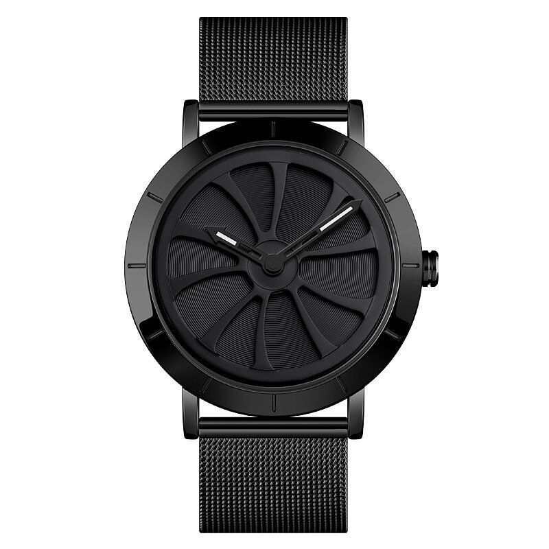 9204 Diseño Hueco Dial Creativo Impermeable Correa De Acero Inoxidable Moda Casual Hombres Reloj De Cuarzo