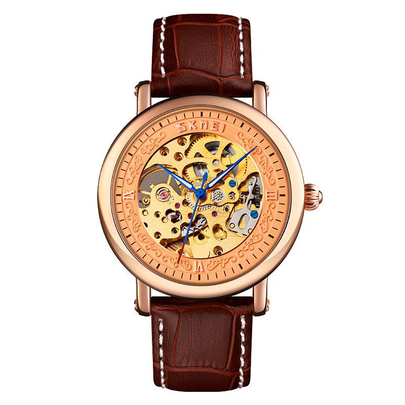 9229 Reloj Automático De Moda Para Hombre Correa De Esfera Hueca Reloj Mecánico De Negocios Resistente Al Agua