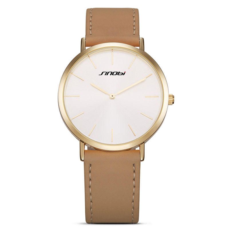 9691 Reloj Para Mujer Reloj De Pulsera De Cuarzo Para Mujer De Marca De Lujo Con Correa De Cuero Pu Simple