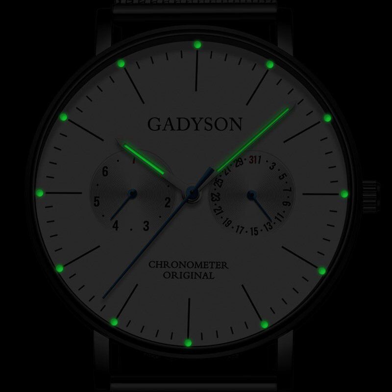 A0101 Reloj De Moda Para Hombre Pantalla Luminosa Cinturón De Malla Metálica Reloj De Cuarzo Ultrafino De Negocios