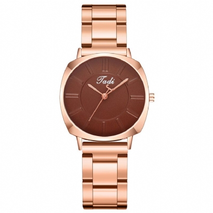 A0498 Reloj De Cuarzo Con Correa De Acero Inoxidable Y Esfera Simple Impermeable A La Moda Para Mujer