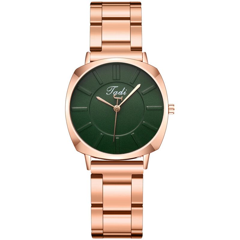 A0498 Reloj De Cuarzo Con Correa De Acero Inoxidable Y Esfera Simple Impermeable A La Moda Para Mujer