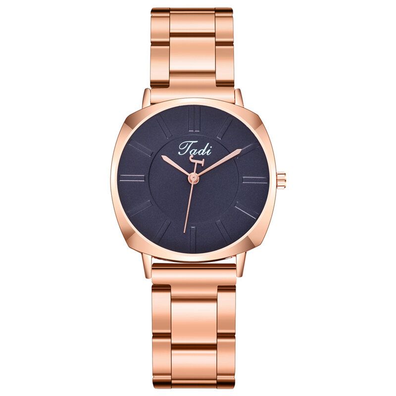 A0498 Reloj De Cuarzo Con Correa De Acero Inoxidable Y Esfera Simple Impermeable A La Moda Para Mujer