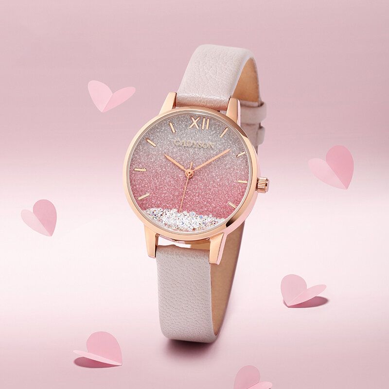 A0901 Reloj De Mujer De Moda Reloj De Cuarzo Femenino Con Correa De Cuero Elegante Y Creativo