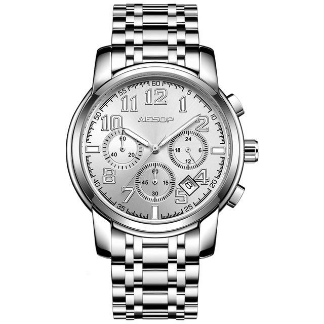 Aesop 1008g Classic Business Style 3atm Reloj Impermeable Para Hombre Reloj De Cuarzo Con Correa De Cuero